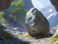 在一片静谧的山谷中，隐藏着一块被岁月遗忘的石头，它静静地躺在那里，仿佛在诉说着一个古老的故事。这就是影石，一块看似普通却又蕴含着无尽奥秘的石头